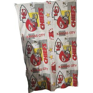 VTG Late 80's .W.Co Kansas City Chiefs NFL Blanket Red/Yellow/White 56x38 Inches
